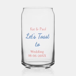 Lasst uns auf die Hochzeit name datum einfaches Pa Dosenglas