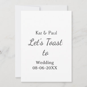 Lasst uns auf die Hochzeit name datum einfaches Pa Einladung