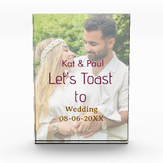 Lasst uns auf die Hochzeit name datum einfaches Pa Fotoblock