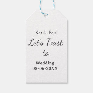 Lasst uns auf die Hochzeit name datum einfaches Pa Geschenkanhänger
