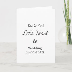 Lasst uns auf die Hochzeit Name Datum einfaches Pa Karte