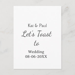 Lasst uns auf die Hochzeit name datum einfaches Pa Postkarte