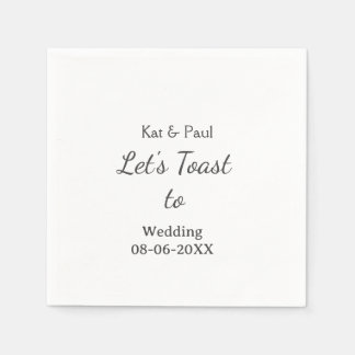 Lasst uns auf die Hochzeit name datum einfaches Pa Serviette