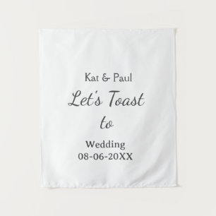 Lasst uns auf die Hochzeit name datum einfaches Pa Wandteppich