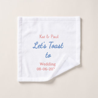 Lasst uns auf die Hochzeit name datum einfaches Pa Waschlappen