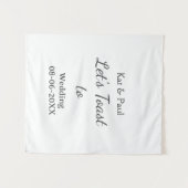 Lasst uns auf die Hochzeit tosten name datum einfa Wandteppich (Vorderseite (Horizontal))