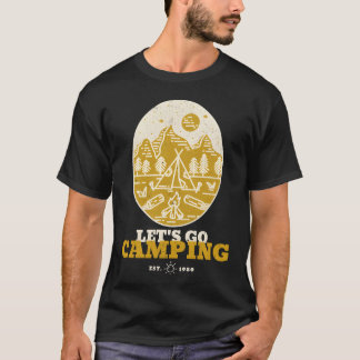 Lasst uns auf ein Camping-Abenteuer gehen retro T-Shirt