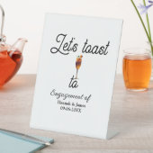 Lasst uns auf Verlobungsfeier Name Datum Glas anst Sockelschild (In Situ)