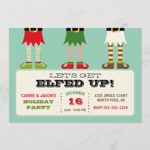 Lasst uns aufhören! Weihnachten Party Elfen Einladung
