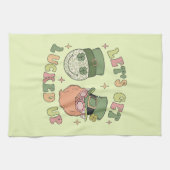 Lasst uns auflucken - Funny Leprechaun Clover Geschirrtuch (Horizontal)