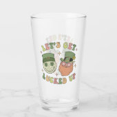 Lasst uns auflucken - Funny Leprechaun Clover Glas (Rückseite)