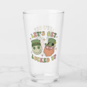 Lasst uns auflucken - Funny Leprechaun Clover Glas (Vorderseite)