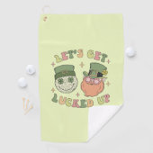 Lasst uns auflucken - Funny Leprechaun Clover Golfhandtuch (Insitu)