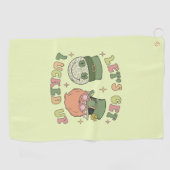 Lasst uns auflucken - Funny Leprechaun Clover Golfhandtuch (Horizontal)