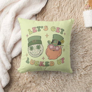 Lasst uns auflucken - Funny Leprechaun Clover Kissen