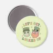 Lasst uns auflucken - Funny Leprechaun Clover Magnet (Vorderseite/Rückseite)