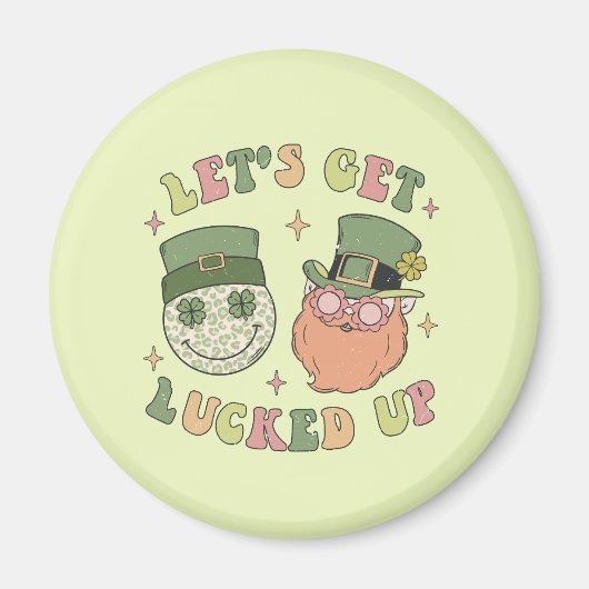 Lasst uns auflucken - Funny Leprechaun Clover Magnet (Vorne)
