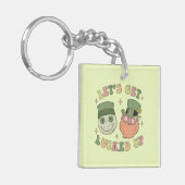 Lasst uns auflucken - Funny Leprechaun Clover Schlüsselanhänger (Vorderseite links)