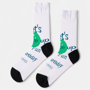 Lasst uns aufschlagen und Spaß haben Grün-Ball-Geb Socken