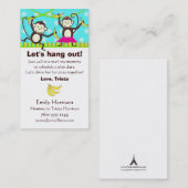 Lasst uns ausgehen, Monkey Play Date Cards Telefonnummerkarte (Vorne/Hinten)