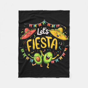 Lasst uns Avocado und Tacos Sombrero Cinco De M fe Fleecedecke