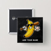 Lasst uns Bananen Retro Baseball Banane Lustig wer Button (Vorne & Hinten)