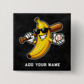 Lasst uns Bananen Retro Baseball Banane Lustig wer Button (Vorderseite)