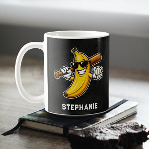 Lasst uns Bananen Retro Baseball Banane Lustig wer Kaffeetasse