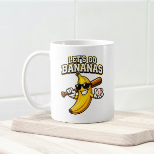Lasst uns Bananen Retro Baseball Banane Lustig wer Kaffeetasse