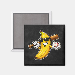 Lasst uns Bananen Retro Baseball Banane Lustig wer Magnet