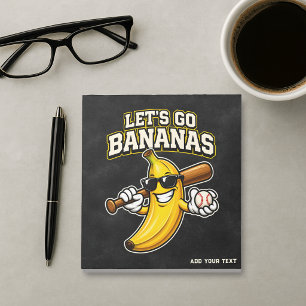 Lasst uns Bananen Retro Baseball Banane Lustig wer Notizblock