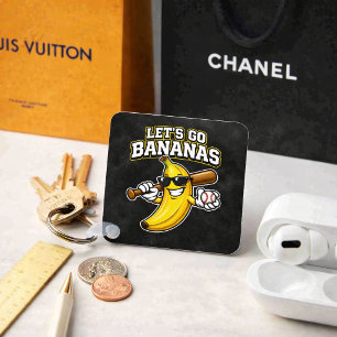 Lasst uns Bananen Retro Baseball Banane Lustig wer Schlüsselanhänger