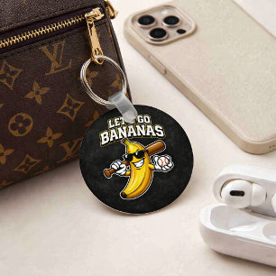 Lasst uns Bananen Retro-Baseball Banane Lustig wer Schlüsselanhänger