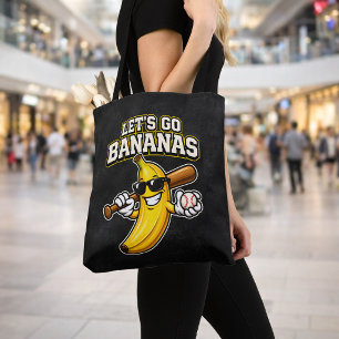 Lasst uns Bananen Retro Baseball Banane Lustig wer Tasche