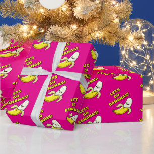 Lasst uns Bananen sein, Helles Pink Geschenkpapier