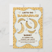 Lasst uns Bananen-Whimsical Fun Birthday Party geh Einladung (Vorderseite)