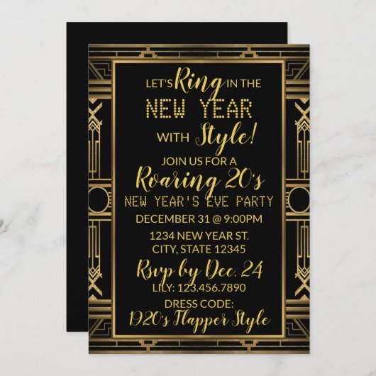 Lasst uns bei der Einladung zum neuen Jahr anfange (Vorne/Hinten)