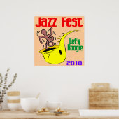 Lasst uns beim Jazzfest Boogie machen Poster (Küche)
