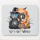 Lasst uns beirren | Schwarze Hexenkatze Mousepad (Vorne)