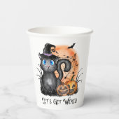 Lasst uns beirren | Schwarze Hexenkatze Pappbecher (Rückseite)