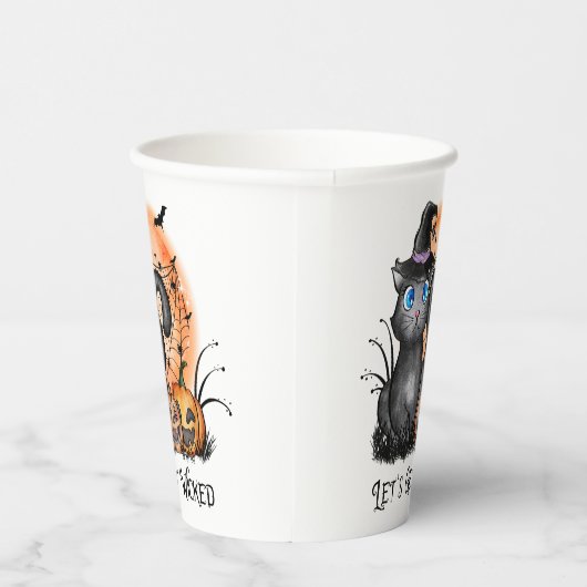 Lasst uns beirren | Schwarze Hexenkatze Pappbecher (Rechts)