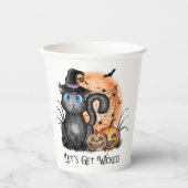 Lasst uns beirren | Schwarze Hexenkatze Pappbecher (Vorderseite)