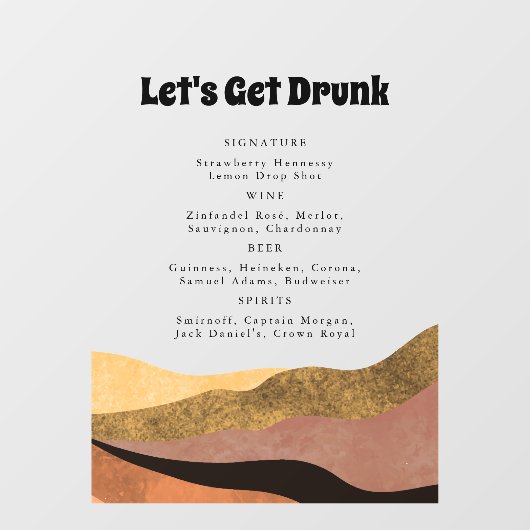 Lasst uns Betrunkene, transparente Funny Boho Hoch Fensteraufkleber (Blatt)