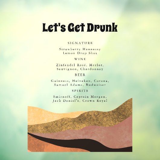 Lasst uns Betrunkene, transparente Funny Boho Hoch Fensteraufkleber (Blatt 3)