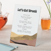 Lasst uns Betrunkenes Bohemisches Hochzeitssymbol Sockelschild (In Situ)