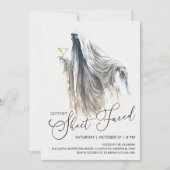 Lasst uns Blatt anschauen, Ghost Martini Halloween Einladung (Vorderseite)