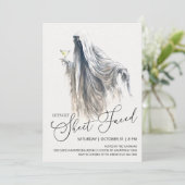 Lasst uns Blatt anschauen, Ghost Martini Halloween Einladung (Stehend Vorderseite)