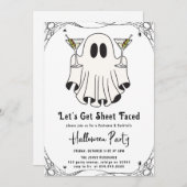 Lasst uns Blatt gegenüber Martini-Halloween-Party Einladung (Vorne/Hinten)