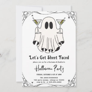 Lasst uns Blatt gegenüber Martini-Halloween-Party  Einladung