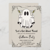 Lasst uns Blatt gegenüber Martini-Halloween-Party Einladung (Vorne/Hinten)